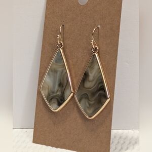 Elegant Gold and Brown Swirl Earrings